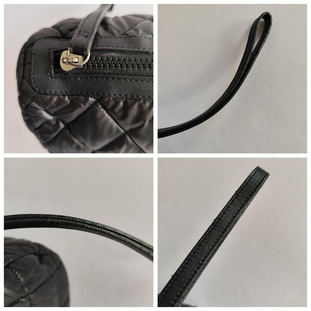 鑑定済良品シャネル コココクーン ナイロンポーチ 筒型 ポシェット 黒