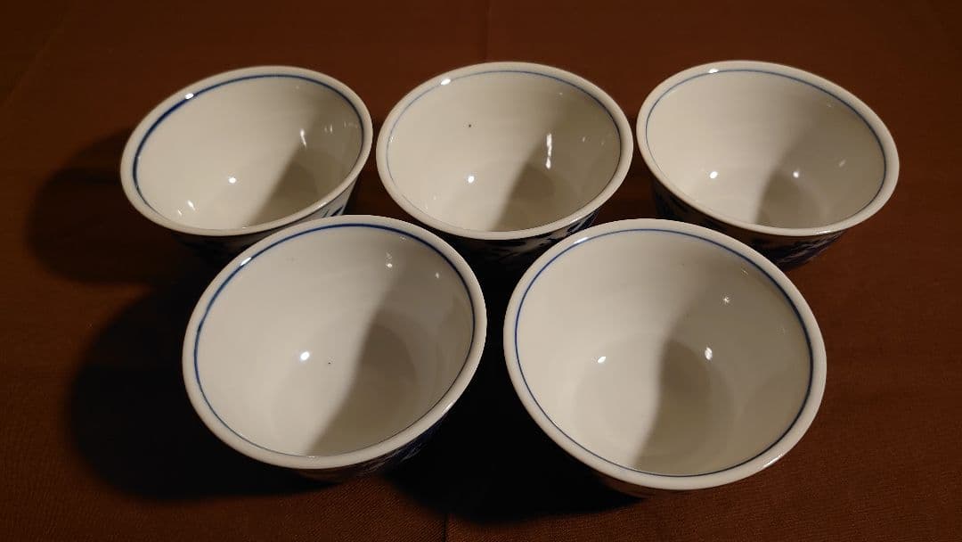 李朝 古伊万里 伊万里 白磁 染付 龍の図 蔵出し 5客