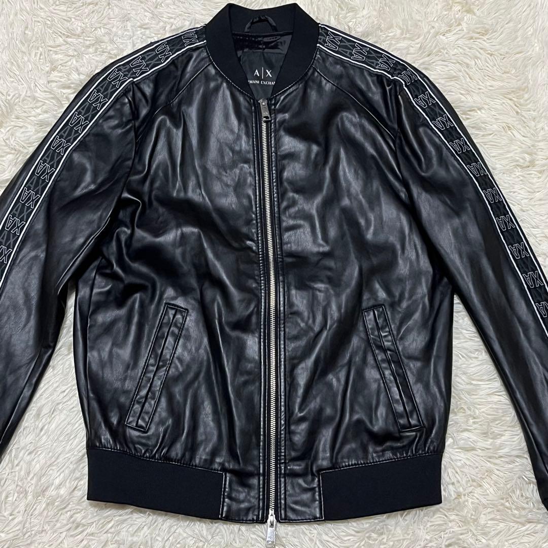 ✨未使用級✨ ARMANI EXCHANGE フェイクレザー ジャケット M A|X Armani Exchange Men's Faux-Leather Bomber Jacket - Macy's