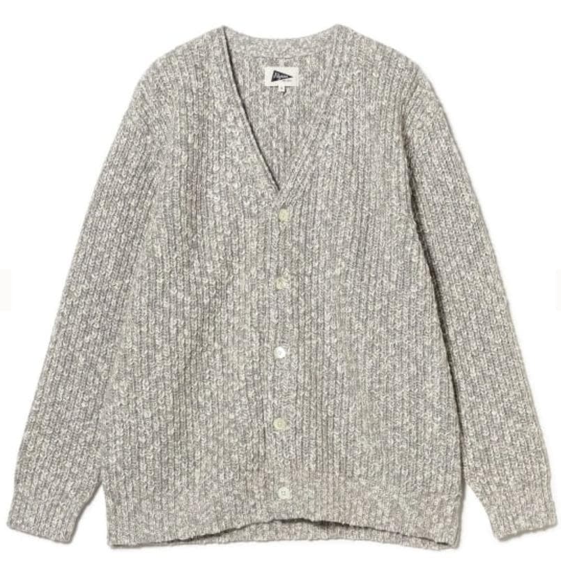 メンズ 5ボタン Vネックカーディガン ニットカーディガン 総柄 ジャガード Vネック アウター カーデボタン