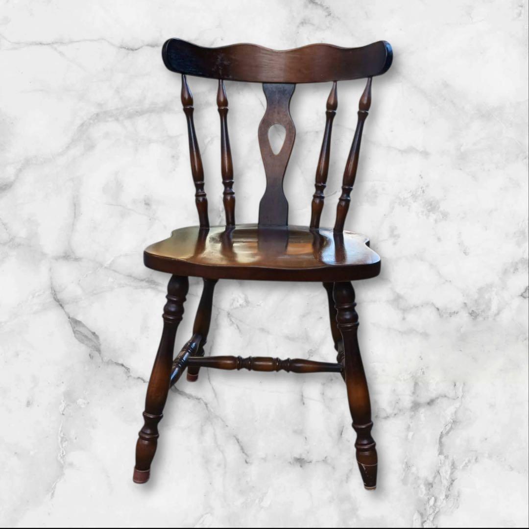 ④キツツキマーク 木製チェア 飛騨家具 レトロ 飛騨高山の家具メーカーキツツキマークの