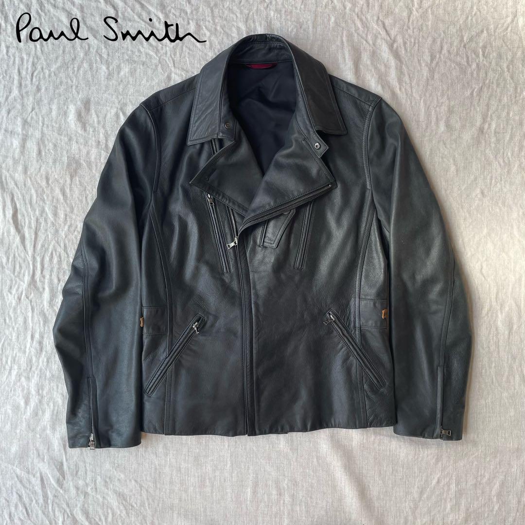 ☆値下げ☆ ポールスミス 本革 レザー ダブルライダース ジャケット 黒 L