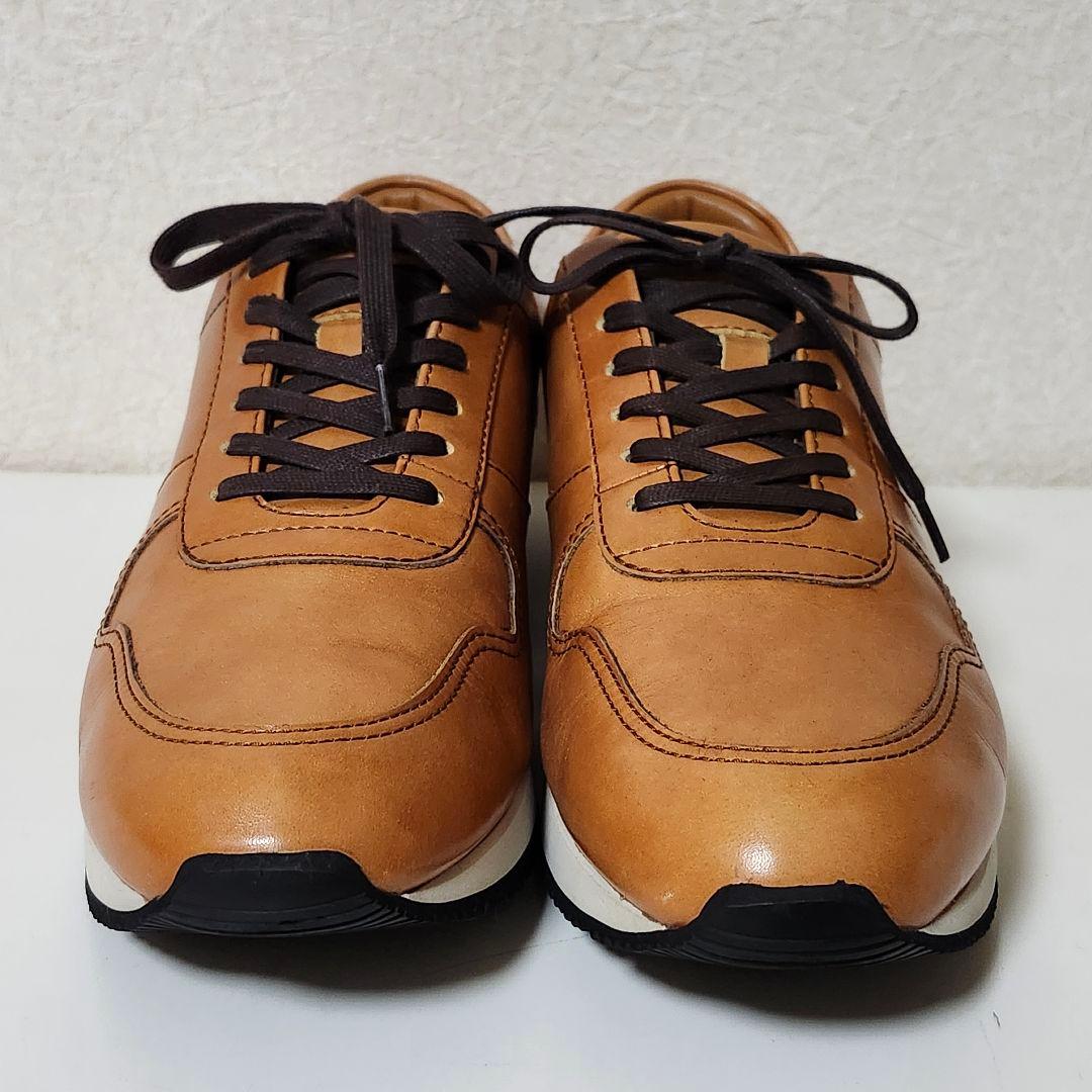 極美品 アシックス ランウォーク 26EEE キャメル レザー スニーカー