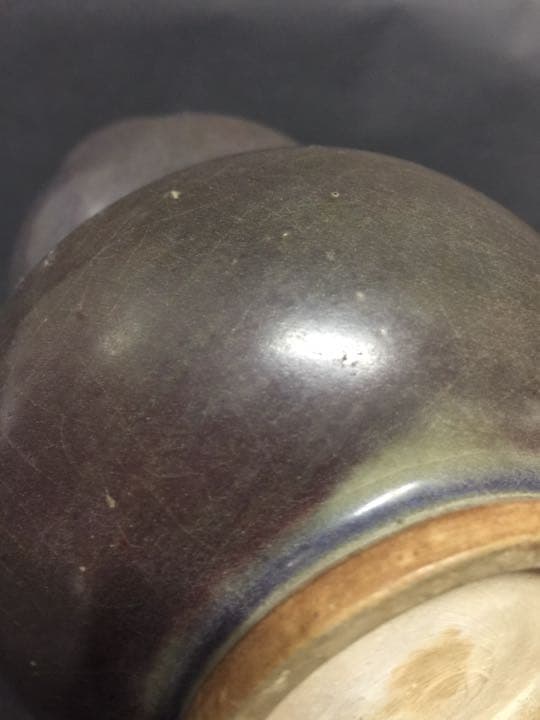 辰砂釉 三環花瓶 中国古玩