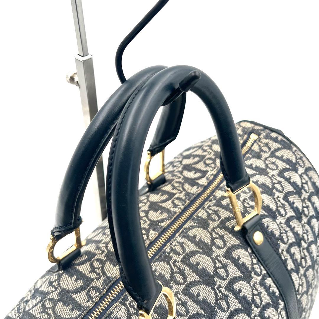 《美品》 ギャラ付 Dior トロッター柄 D金具 ボストンバッグ 南京錠
