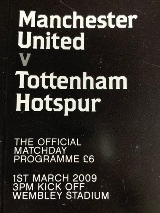 09イングランド・リーグカップ決勝プログラムトッテナムvs ManU - メルカリ