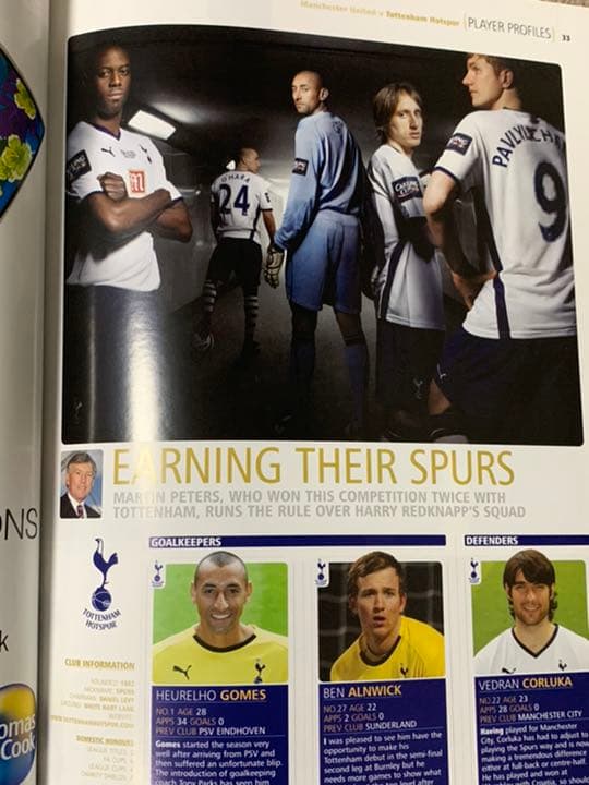 09イングランド・リーグカップ決勝プログラムトッテナムvs ManU - メルカリ