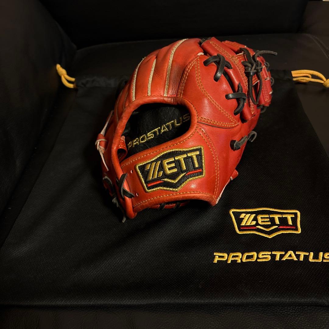 ZETT PROSTATUS 硬式グローブ 赤 ゼット（ZETT） プロステイタス PROSTATUS 硬式用グラブ 内野手用