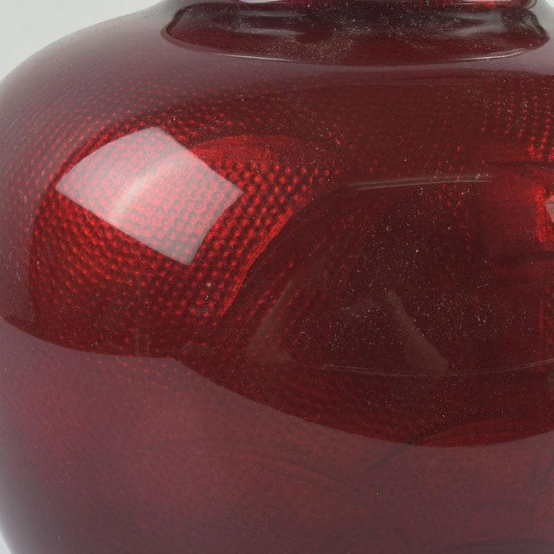 七宝焼 尾張佐藤七宝店謹製 赤透釉 四君子文 花瓶 V 9310