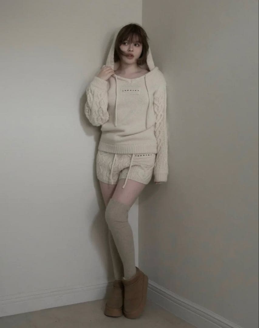 ANDMARY Mou loose knit set up アイボリー ANDMARY】Mou loose knit set up