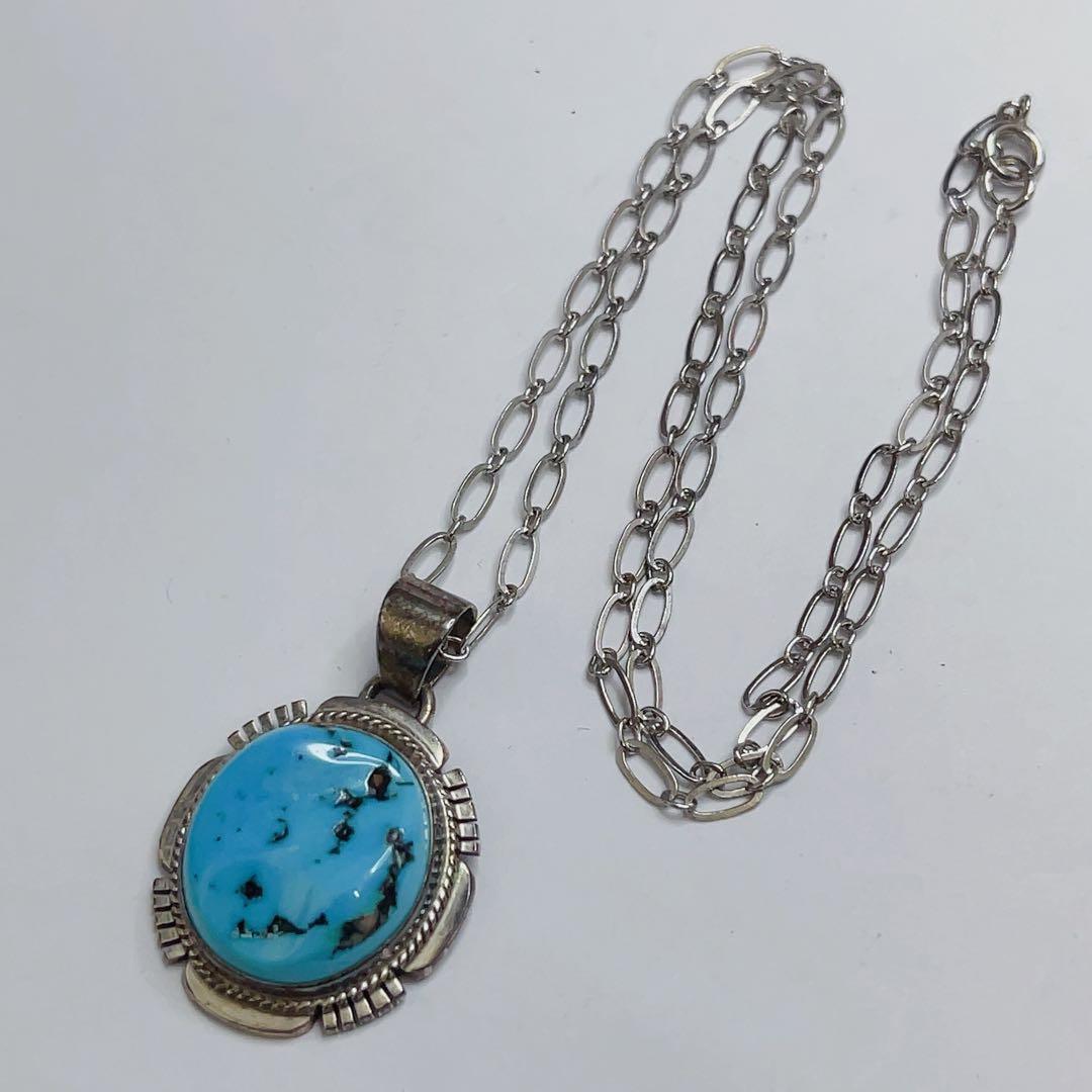 ナバホ族 インディアンジュエリー ペンダント ネックレス ターコイズ