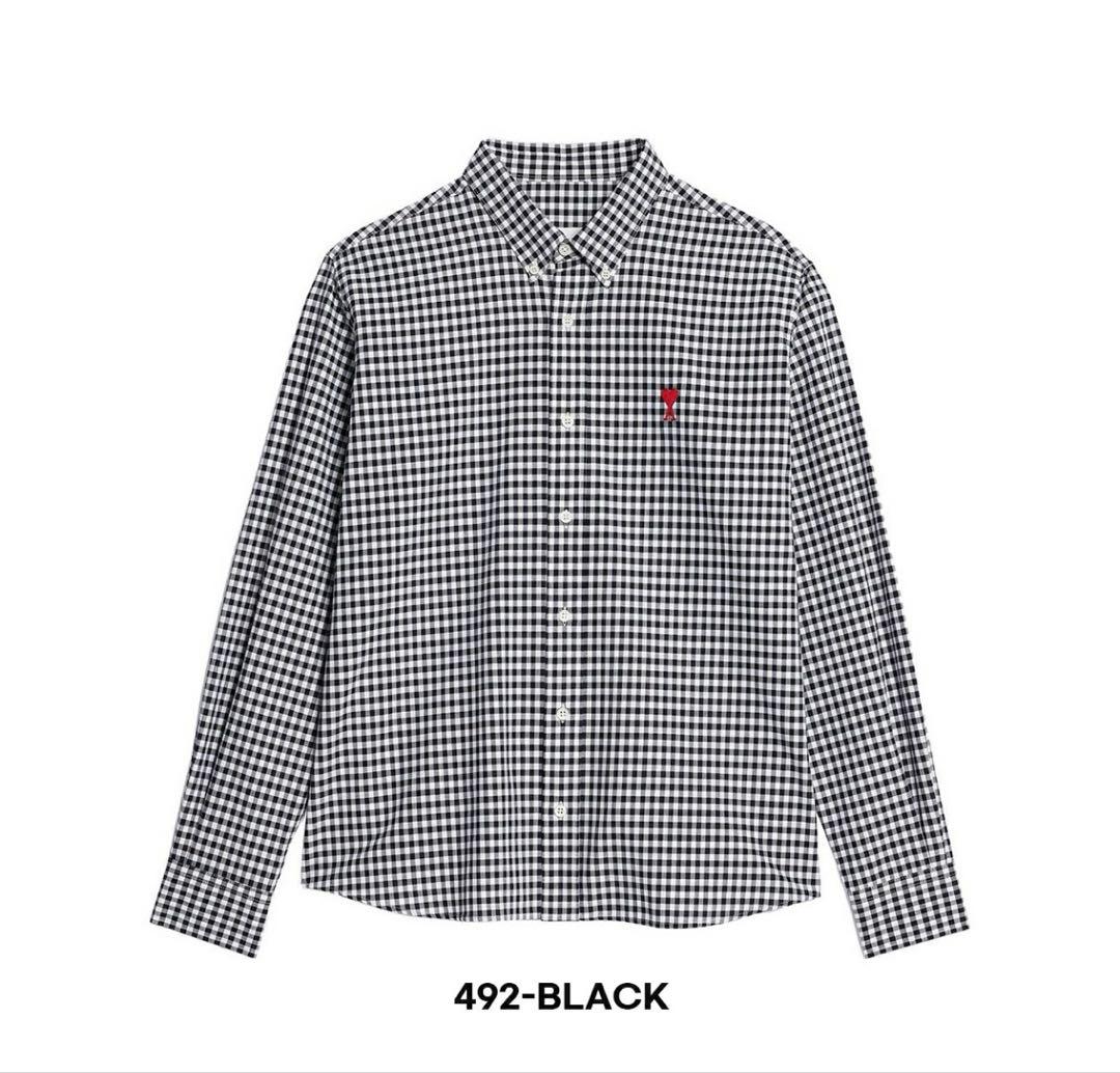 Ami Paris ギンガム チェック シャツ 長袖 楽天市場】AMI PARIS｜アミパリス MEN'S ハートロゴ チェック シャツ