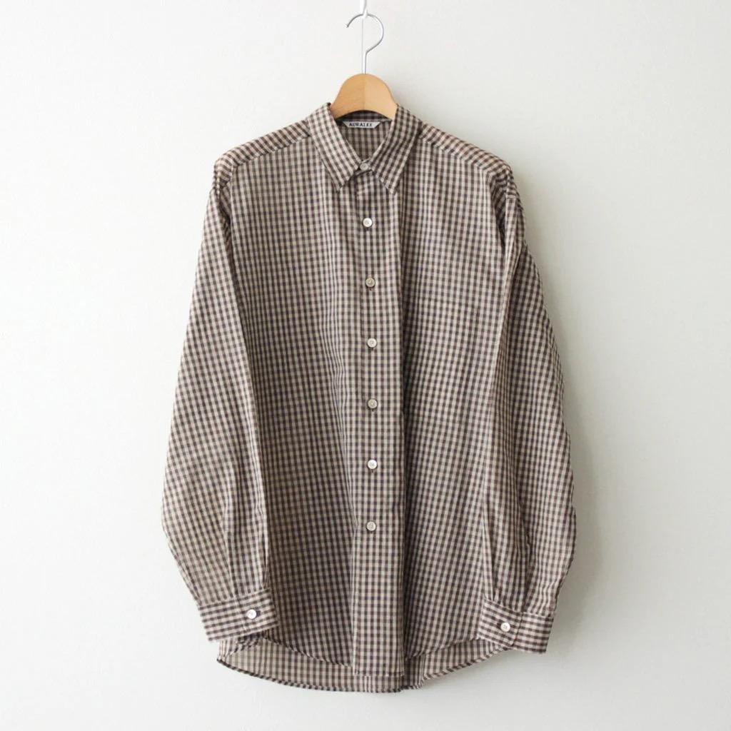 オーラリー AIRY LIGHT COTTON CHECK BIG SHIRT - メルカリ