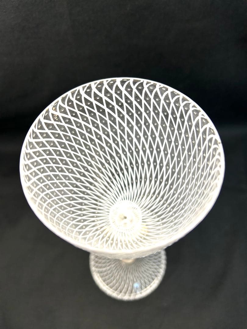 ベネチアングラス Seguso製ホワイトレース柄 ヴィンテージ品 未使用品