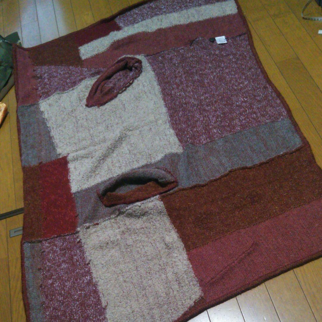 《センソユニコ》再値下❗(新品に近い)えんじ他3色の格子変形ニットコート 619