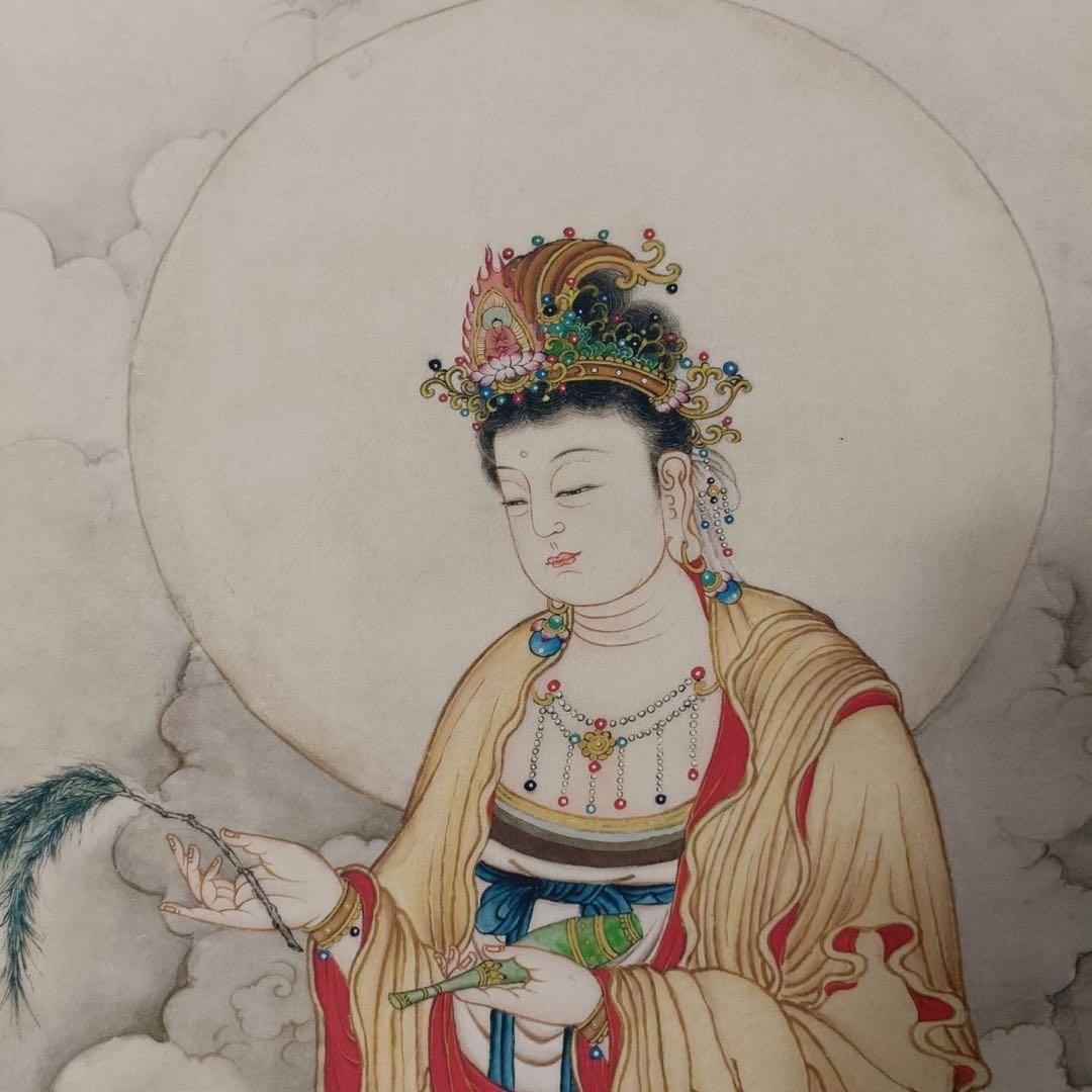 唐寅 観音像 掛軸 70×173cm 三尺中堂 証書付 - メルカリ