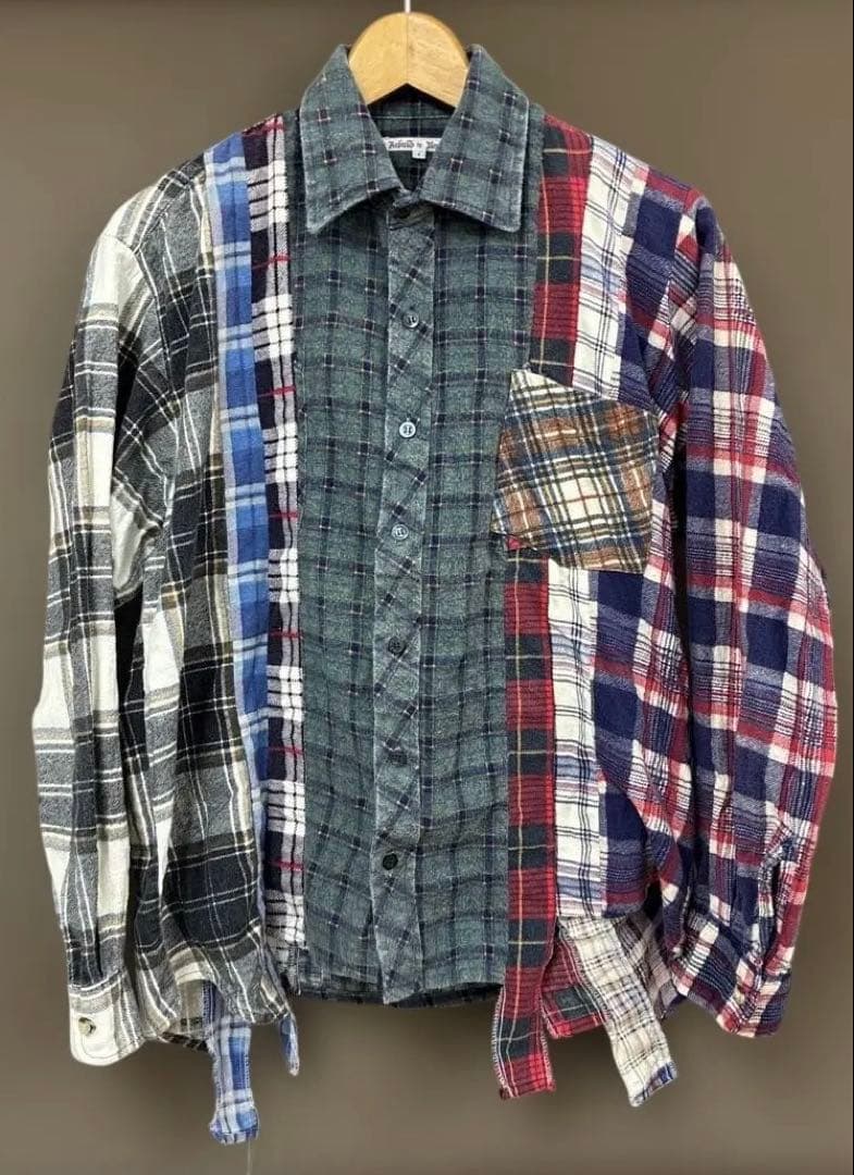 Rebuild by Needles マルチカラー チェック ネルシャツ 再構築 Rebuild by Needles マルチカラー ネルシャツ