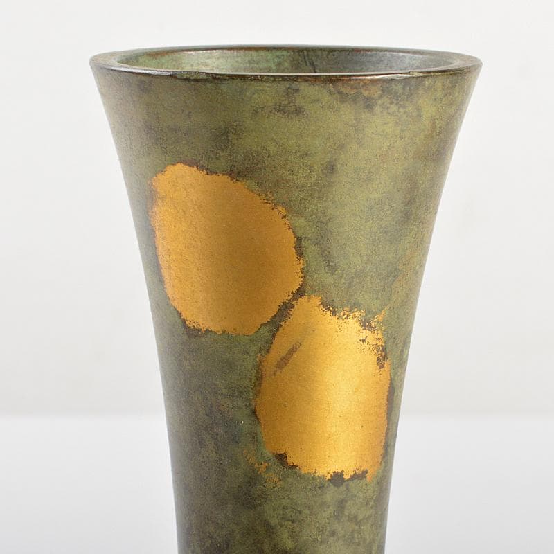 平安 秦蔵六造 塗金銅 立鼓式花瓶 共箱 D R7305 - メルカリ