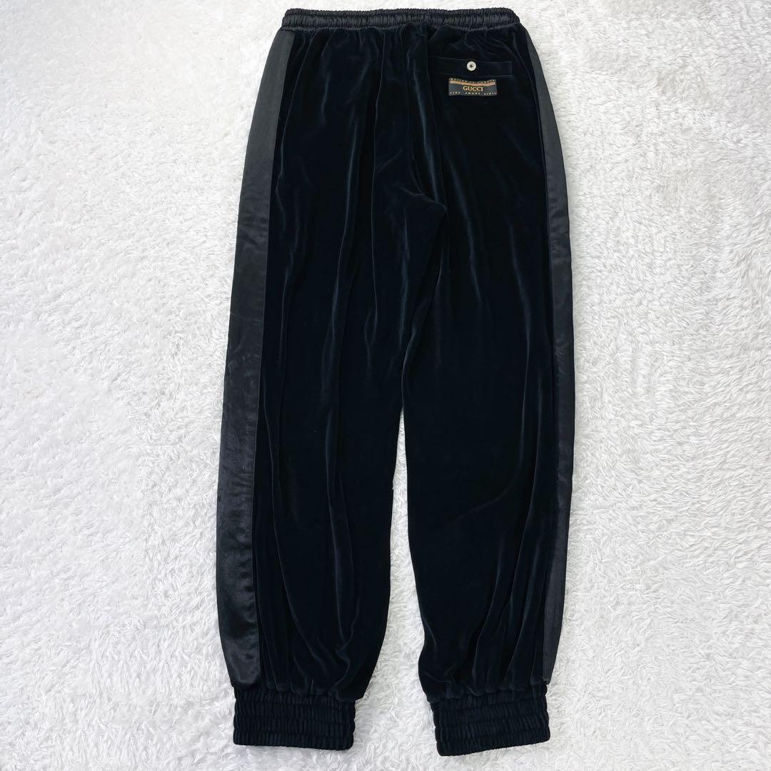 極美品！グッチ20SS刺繍ロゴシェニールベロアセットアップブルゾンXL