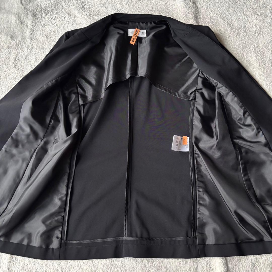 美品 PLST スーツ パンツスーツ ノーカラー ブラック M セットアップ