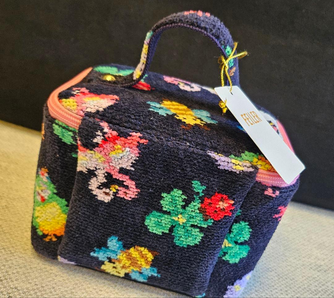 新品・完売品】神崎恵×フェイラー コラボ バニティポーチ ネイビー