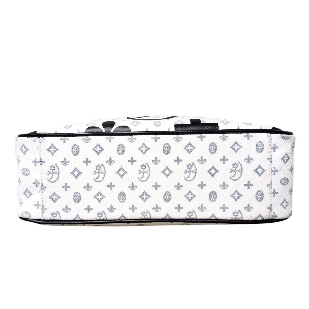 カステルバジャック モノグラム ハンドバッグ 白×黒 多収納 希少