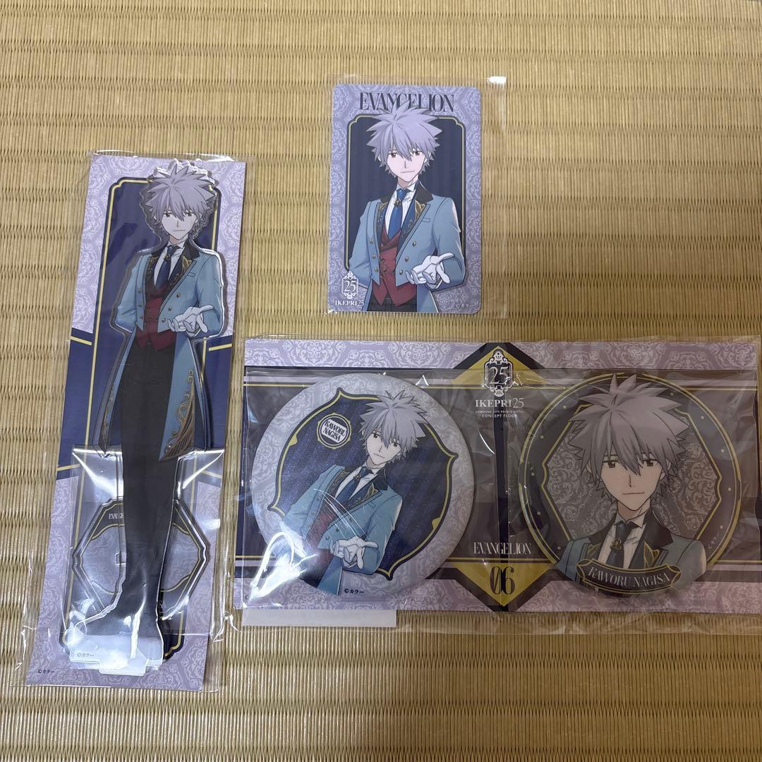 プリンスホテル宿泊特典エヴァンゲリオン カードスタンド 缶バッジ