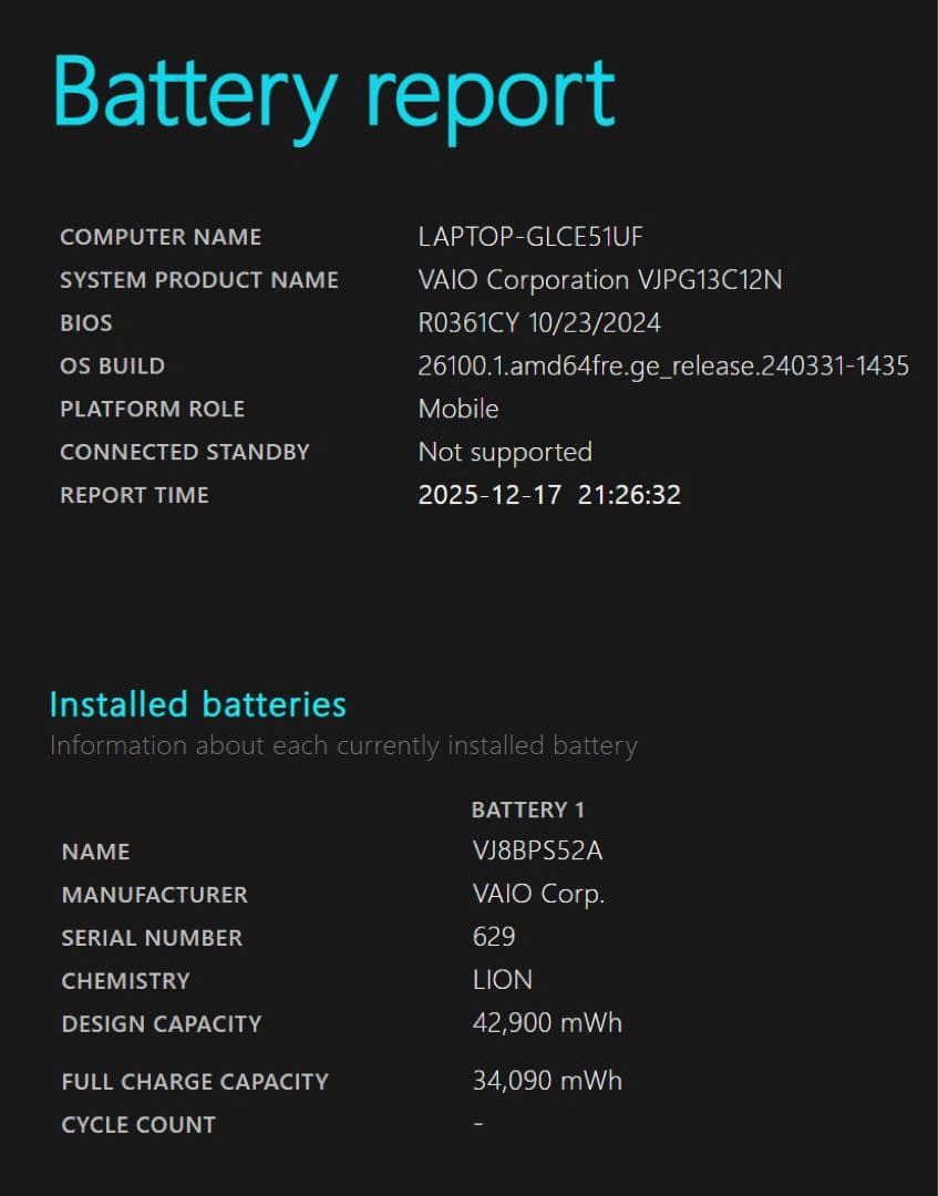 VAIO VJPG13C12N/CPUi7/メモリ16GB/office2024 - メルカリ