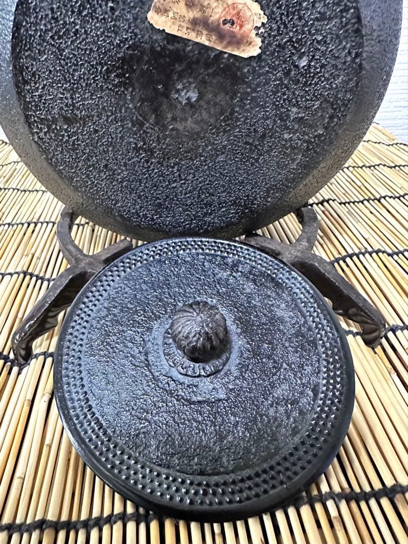 D010 肥後象嵌 光助作 熊本城瓦釘型 御火箸 茶道具 共箱に朱印あり