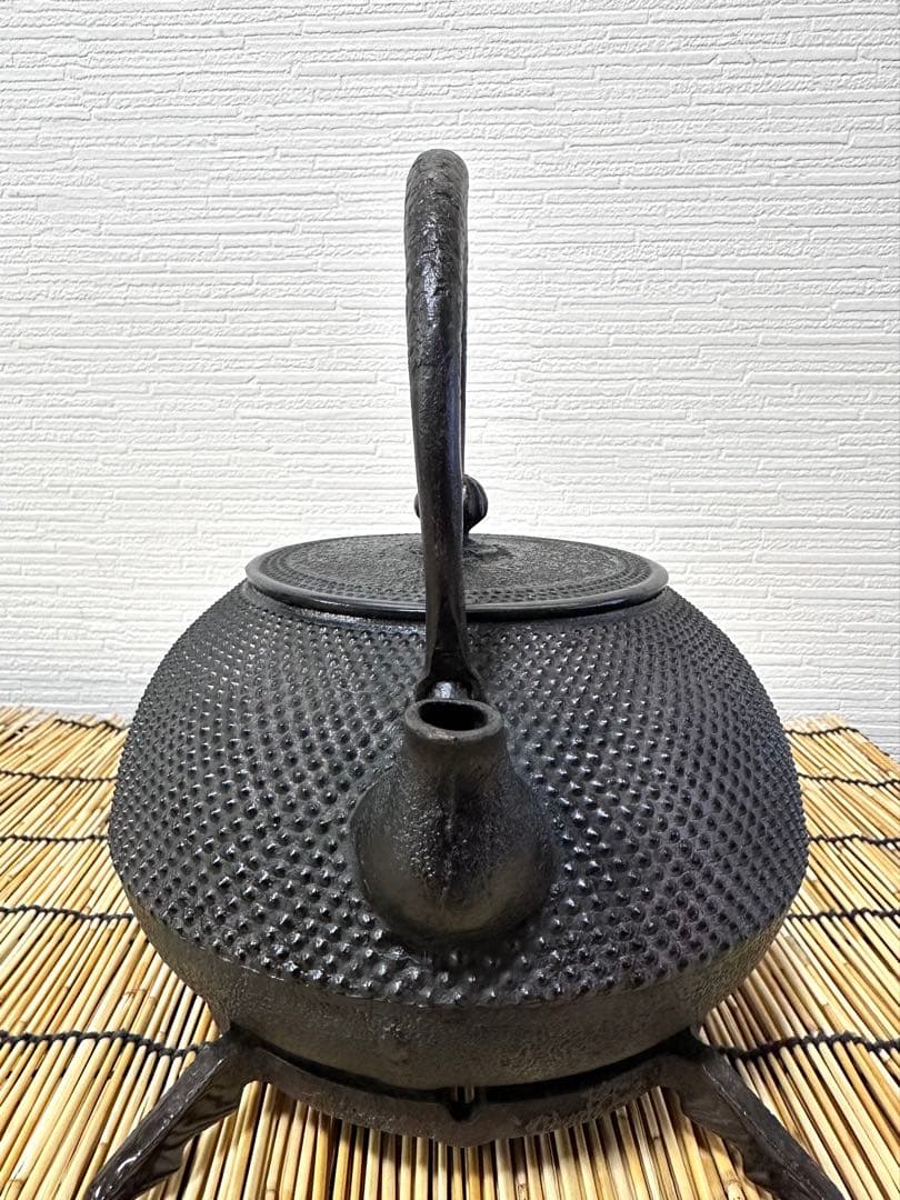 南部釜師造 南部鉄瓶一級合格証付 15型アラレ 南部鉄瓶 南部鉄器