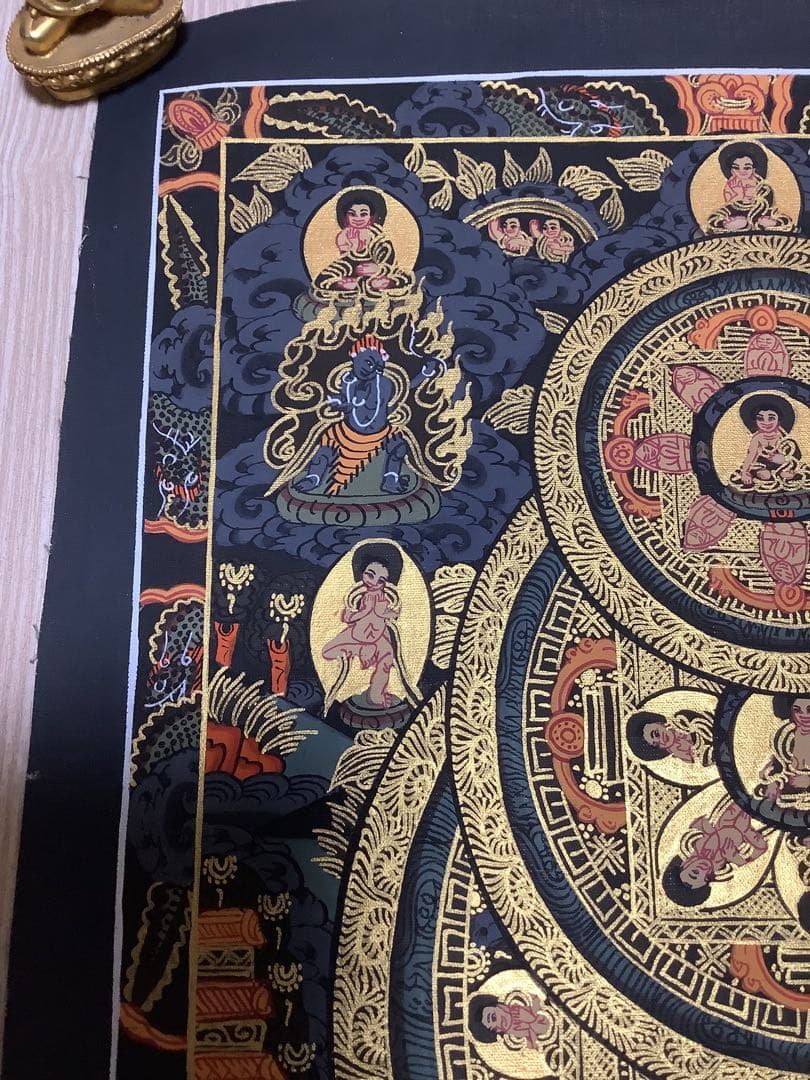 《 チベット密教　新品　1点物 》 手描き　曼荼羅　仏陀　釈迦　仏教　密教　34
