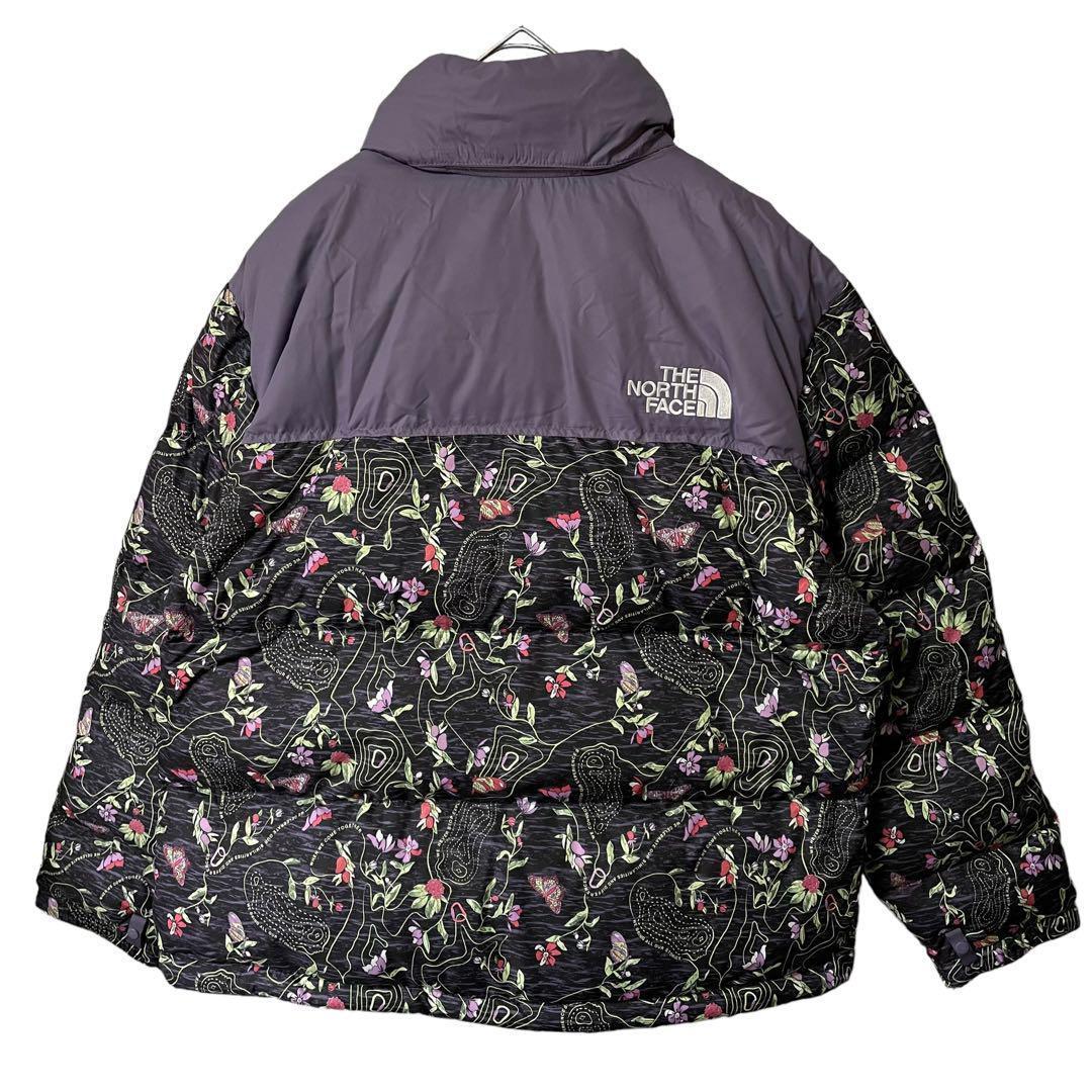 海外限定 ザ ノースフェイス ヌプシ ダウンジャケット 花柄 96 刺繍 XL