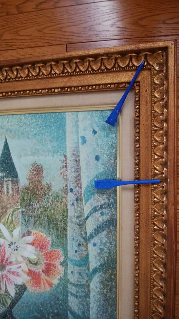 熊本正義 油彩画 「城と花(フランス)」-7.5kg ❗️送料設置無料❗️特