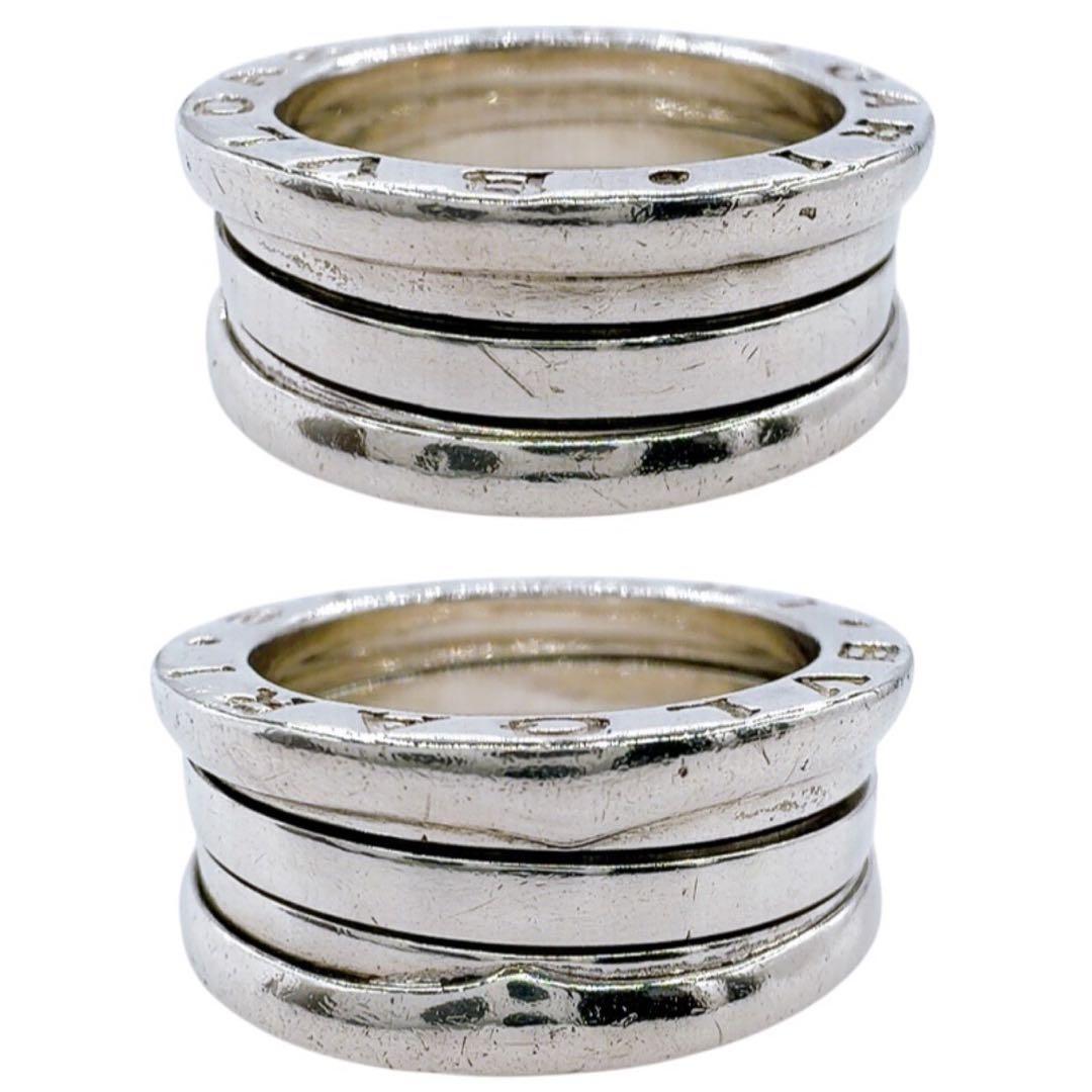 美品】ブルガリ ビーゼロワン リング 10号 シルバー 925 ダブルロゴ