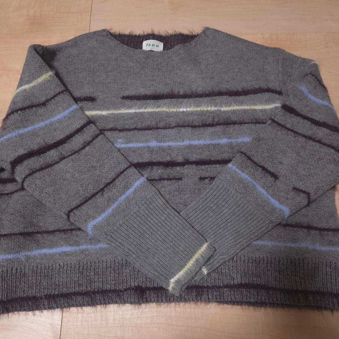 PAMM パム フレットボーダーニット ブラウンブルーライン - メルカリ