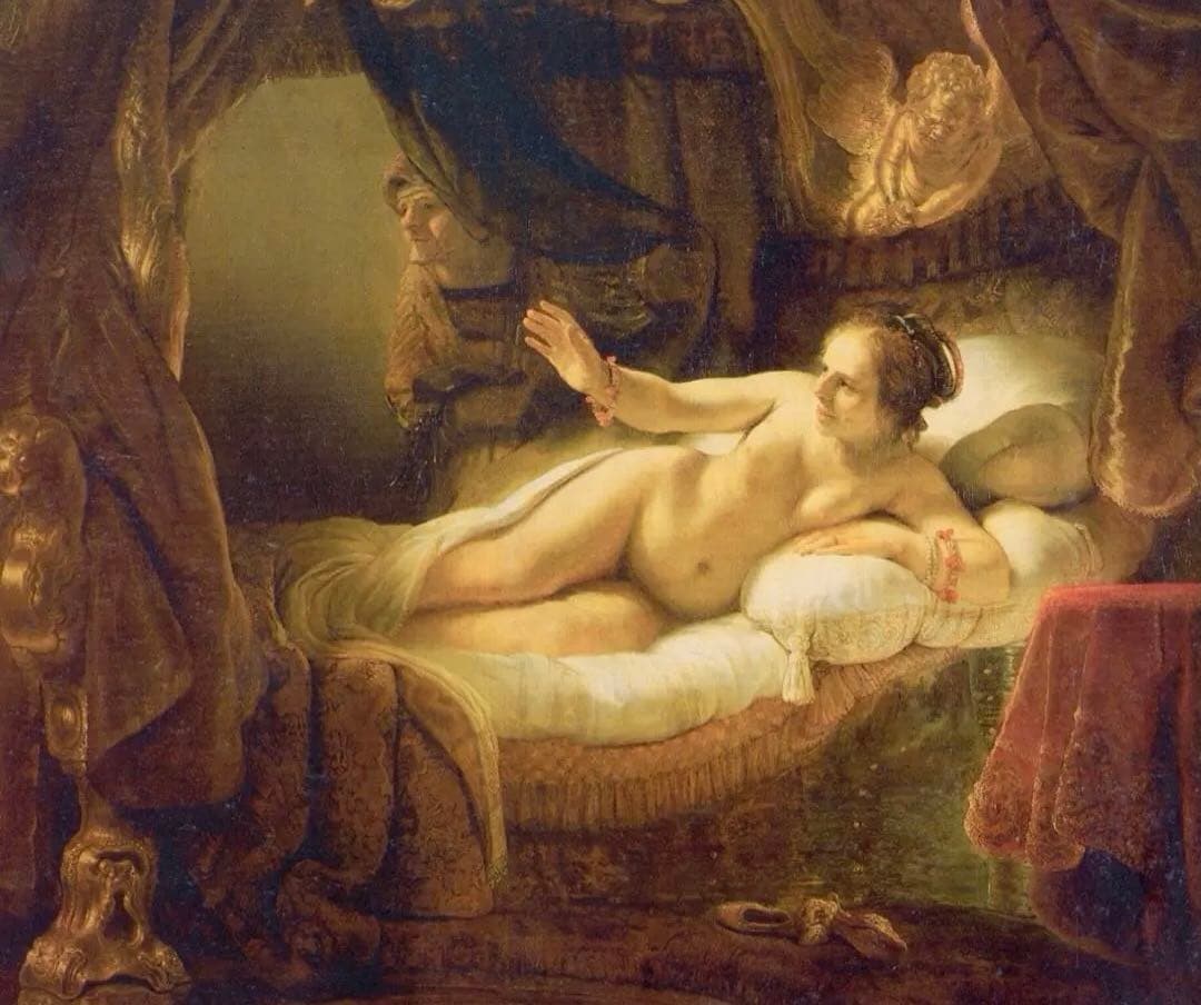 絵画　レンブラント　「ダナエ」