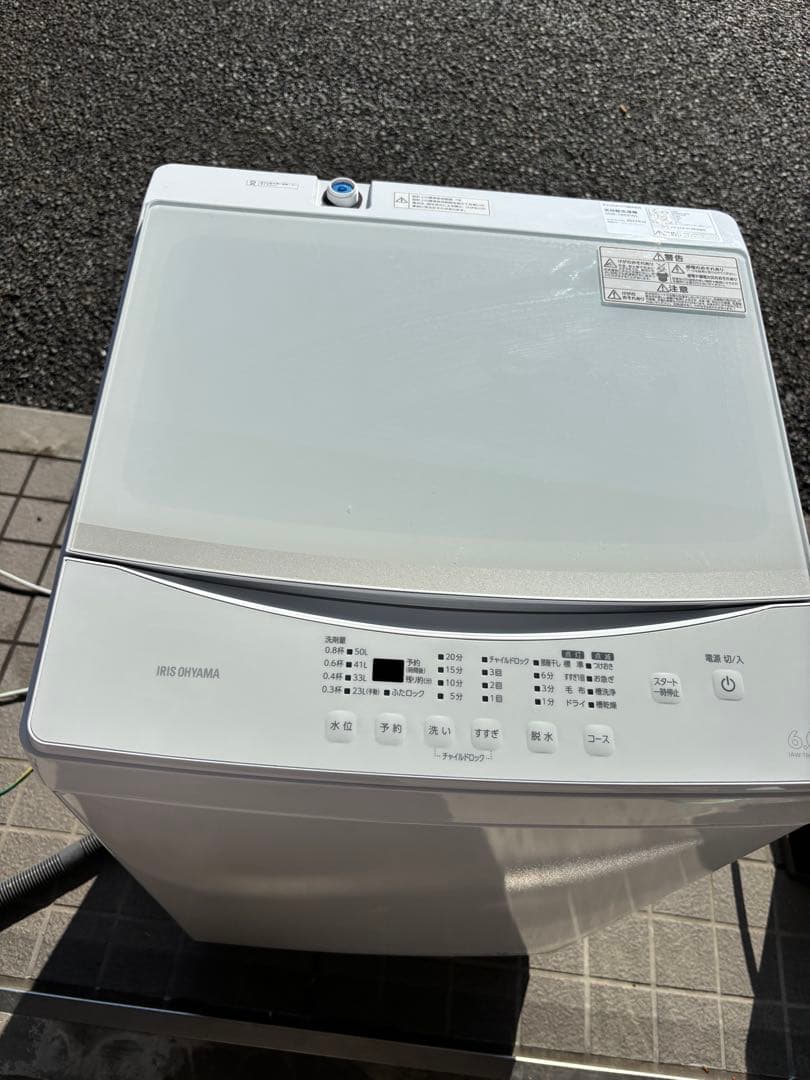 女性オーナー！22年製 6.0kg 洗濯機 ガラストップ アイリスオーヤマ