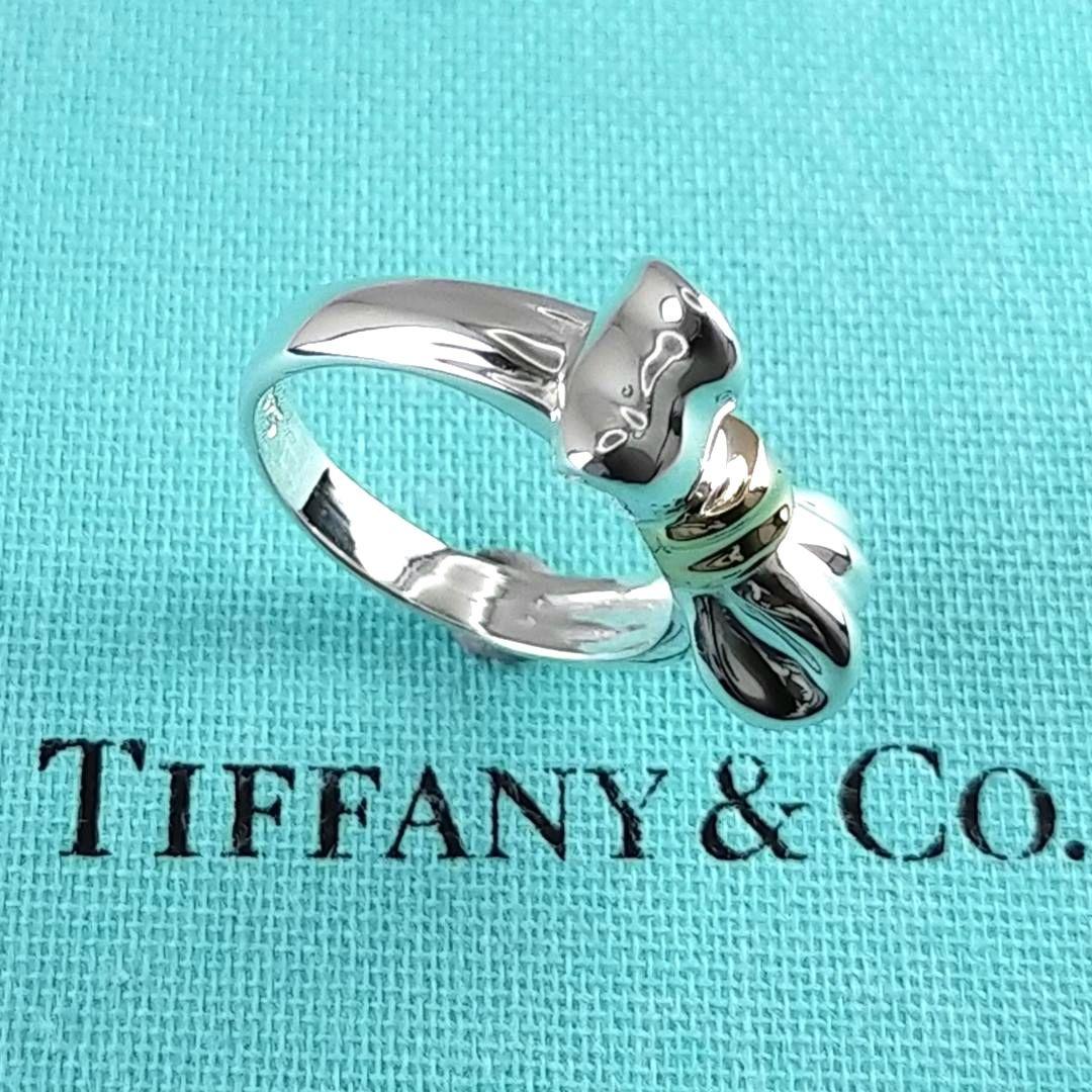 ☆希少☆【ティファニー】リボン コンビ リング 7号 2248 - メルカリ