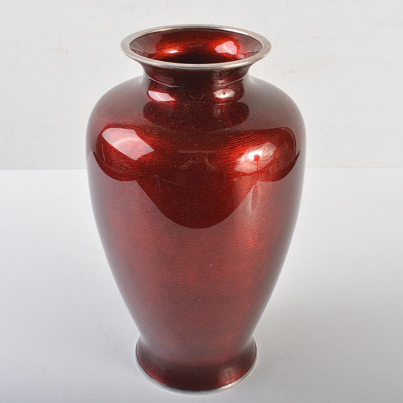 七宝焼 安藤七宝店 純銀刻印 透釉 四君子文 花瓶 M R7023 - メルカリ