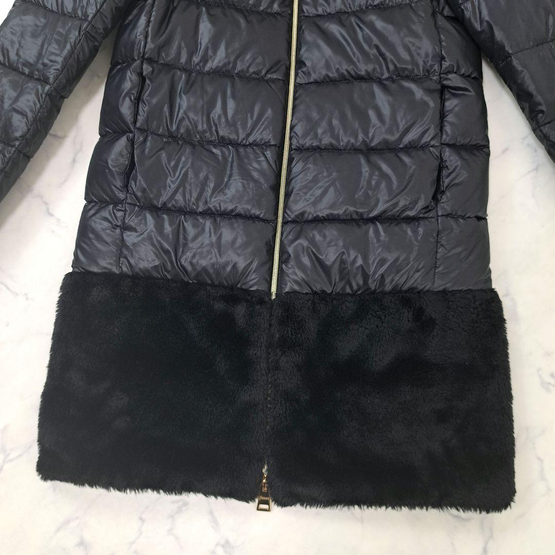 HERNO ヘルノ エコファー 切替 ダウンコート ブラック 40 - メルカリ