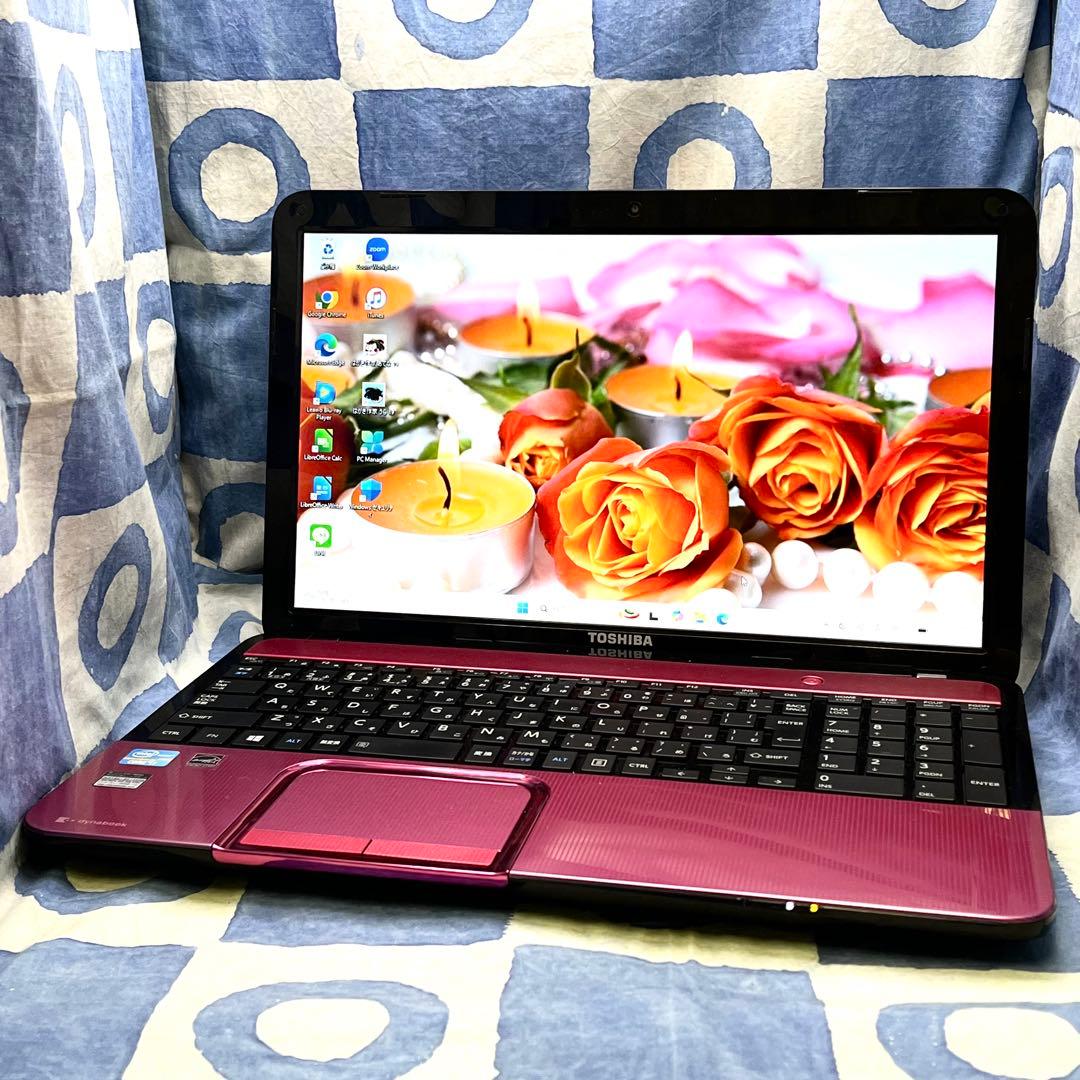 サクサク快適SSD☆i7☆ピンクノートパソコン♪カメラ付&ブルーレイ！Win11