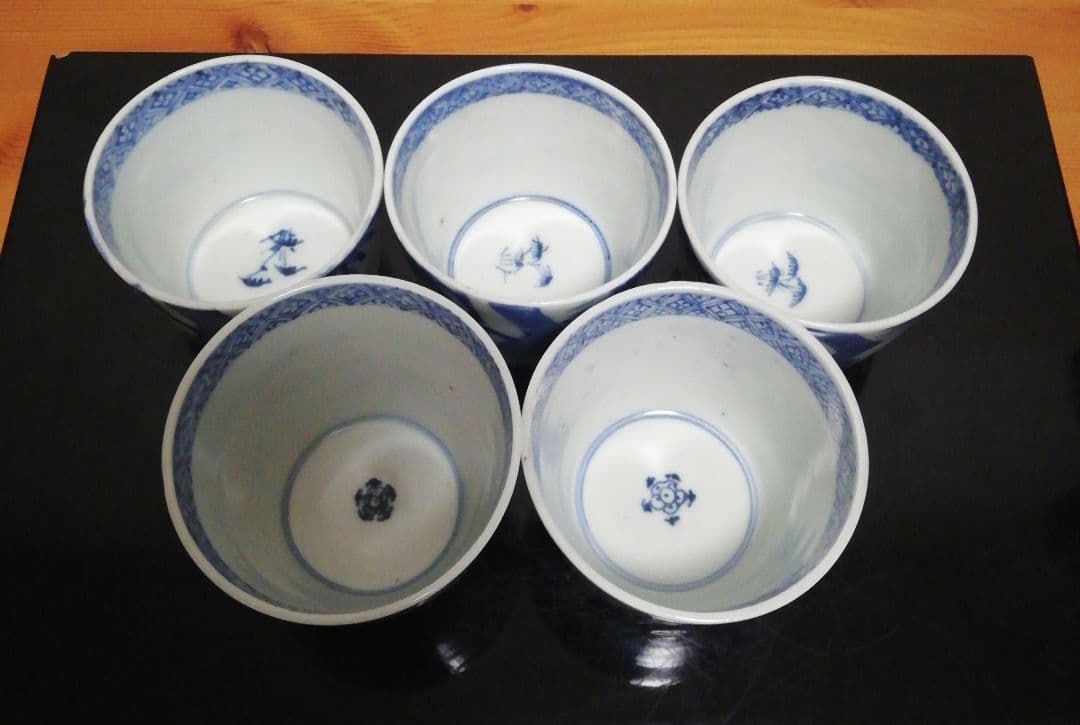 古伊万里 染付 蕎麦猪口 花図 四客 食器 - メルカリ