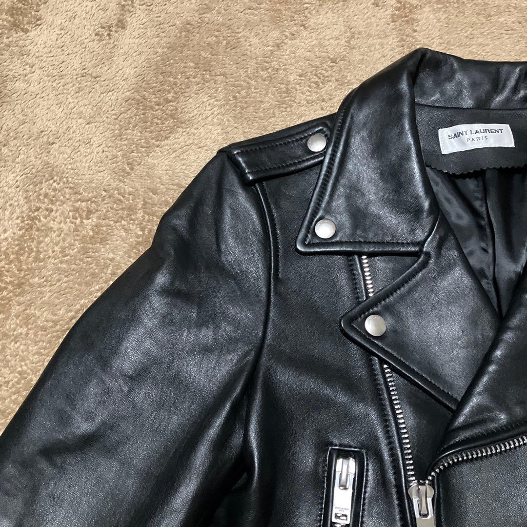 サンローラン ダブルライダース 革ジャン レザージャケット ブルゾン