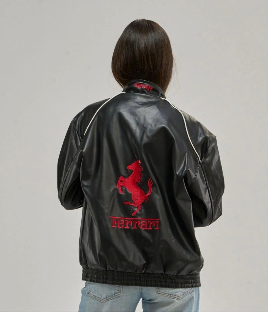 Ferrari F1 チームジャケット レーシングジャケット（Lサイズ）黒/赤