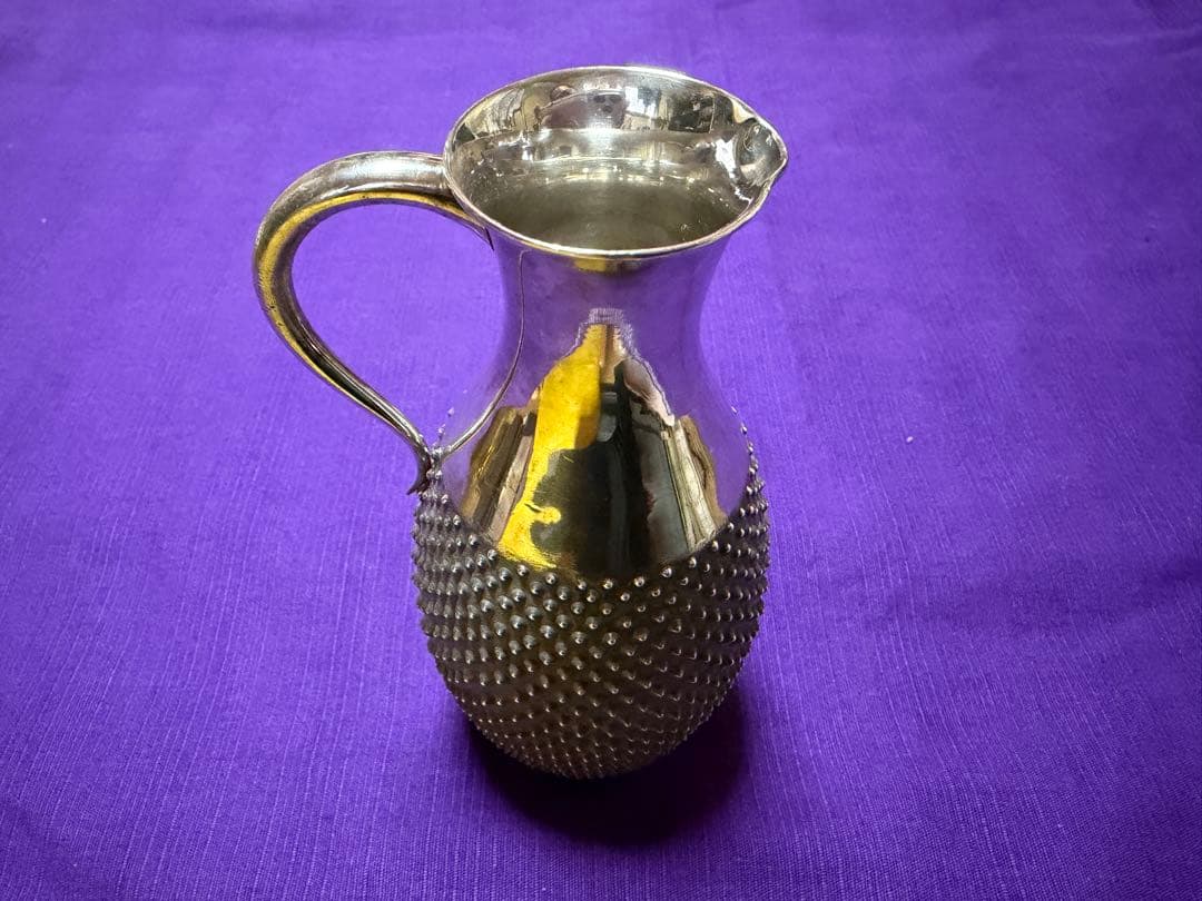 純銀　刻印　燗銚子　銚子　霰徳利　106g（ 花瓶一輪挿し酒器銀杯silver 銀彩面取 徳利 200ml プラチナ シルバー 有田焼 // 和食器 食器 酒器