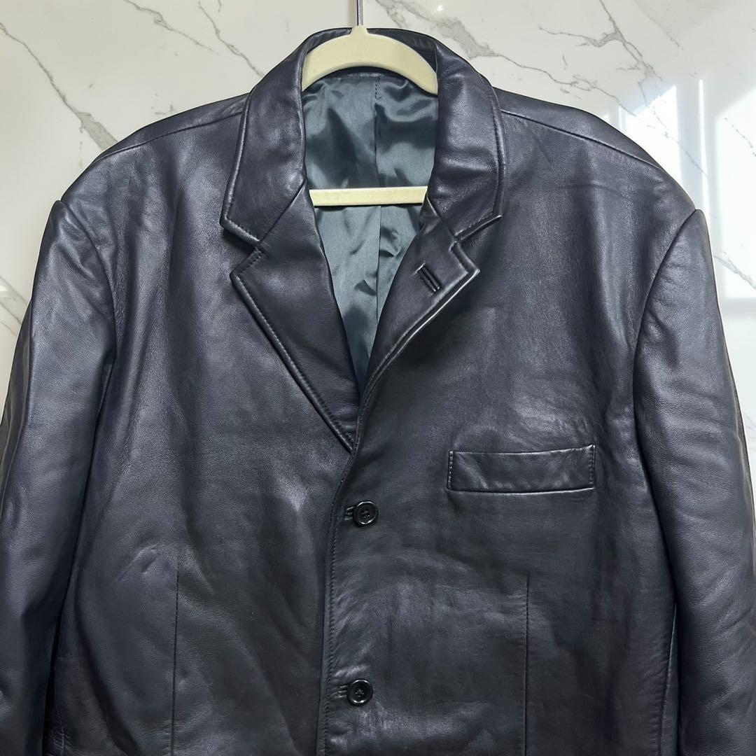 ✨レア✨オールドユニクロ Lサイズ 黒 レザージャケット ラムレザー