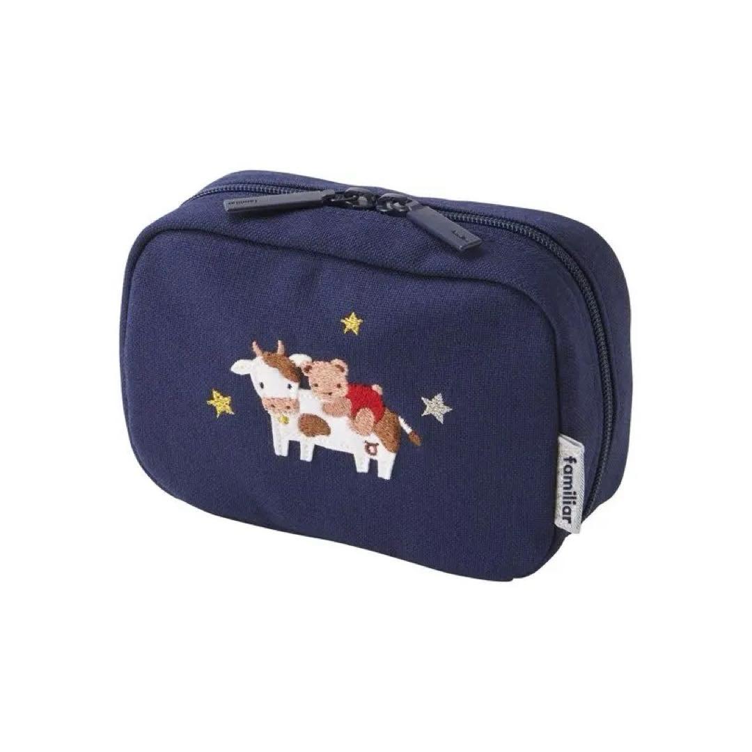 新品未使用】familiar クマ刺繍 ネイビー 星座ポーチ おうし座 - メルカリ