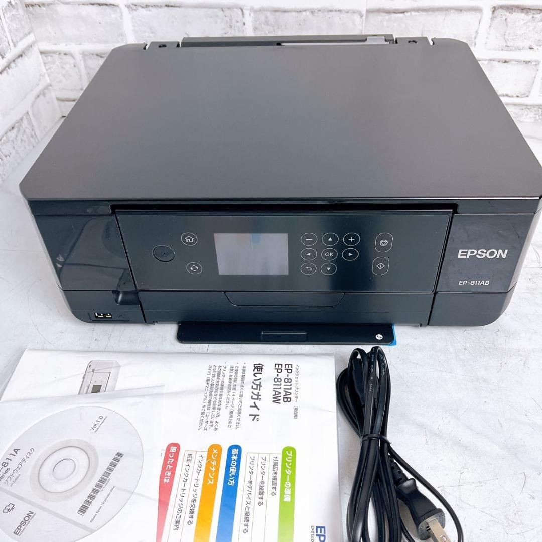 ☆極美品☆】【☆純正インク満タン☆】EPSON EP-811AB プリンター