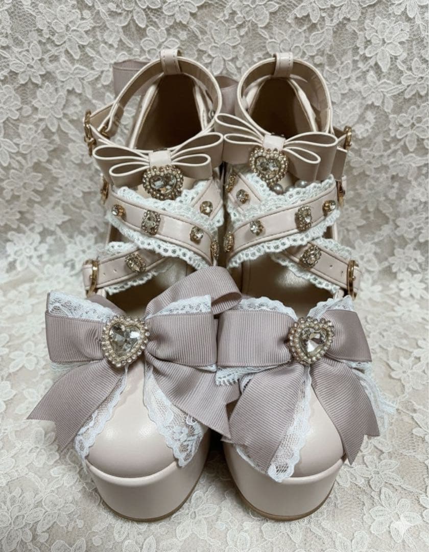 美品♡LIZ LISAクロスリボンパンプス ピンクM量産姫系 - メルカリ