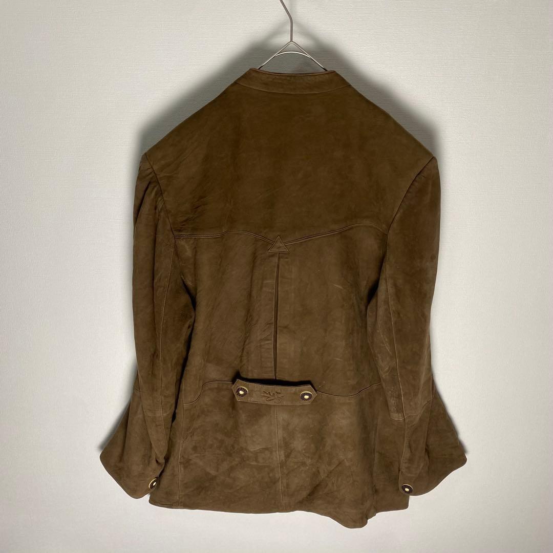 ユーロヴィンテージ 本革 チロリアンジャケット スエード 鹿装飾